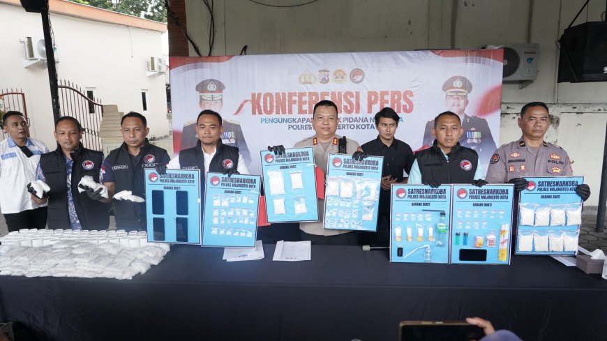 Polres Mojokerto Kota Amankan Barang Bukti dari Kasus Narkoba Besar